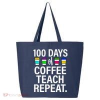 100 Days Of Coffee Teaching Repeat School 25L Jumbo Tote