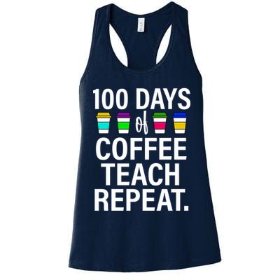 100 Days Of Coffee Teaching Repeat School Womens Tank Top