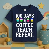 100 Days Of Coffee Teaching Repeat School Toddler T-Shirt