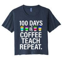 100 Days Of Coffee Teaching Repeat School Crop Top