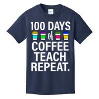 100 Days Of Coffee Teaching Repeat School Kids T-Shirt