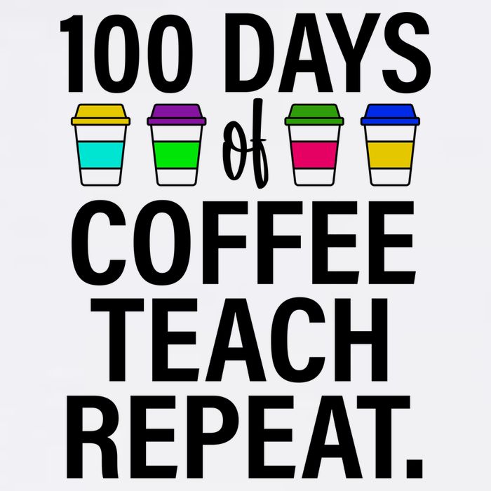 100 Days Of Coffee Teaching Repeat School Garment-Dyed Sweatshirt