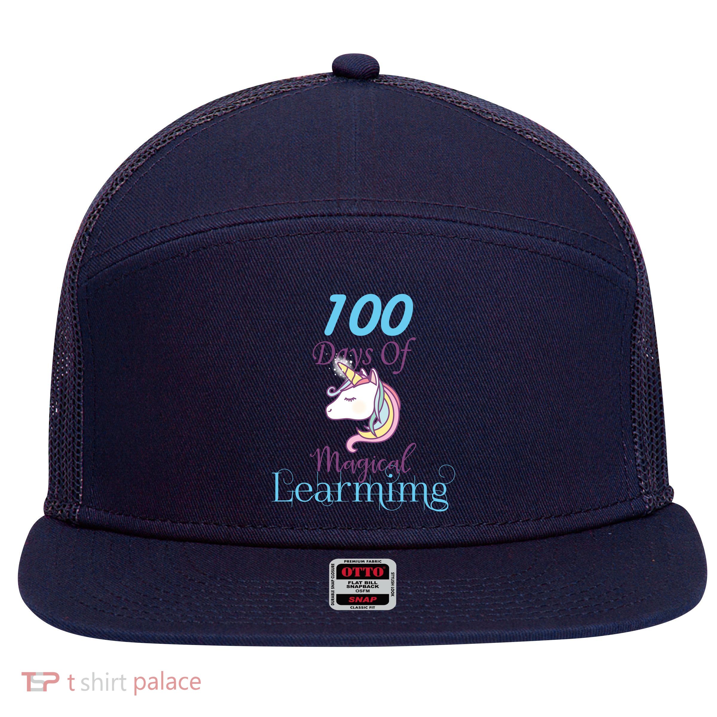 100 Days Of Magical Learning 7 Panel Mesh Trucker Snapback Hat