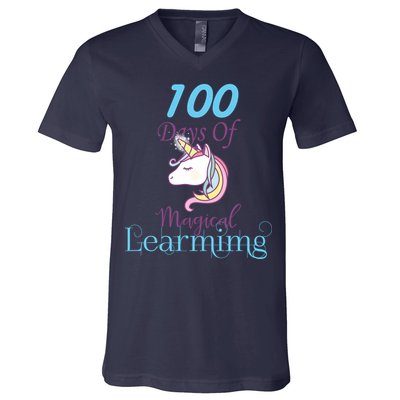 100 Days Of Magical Learning V-Neck T-Shirt
