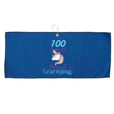 100 Days Of Magical Learning Large Microfiber Waffle Golf Towel