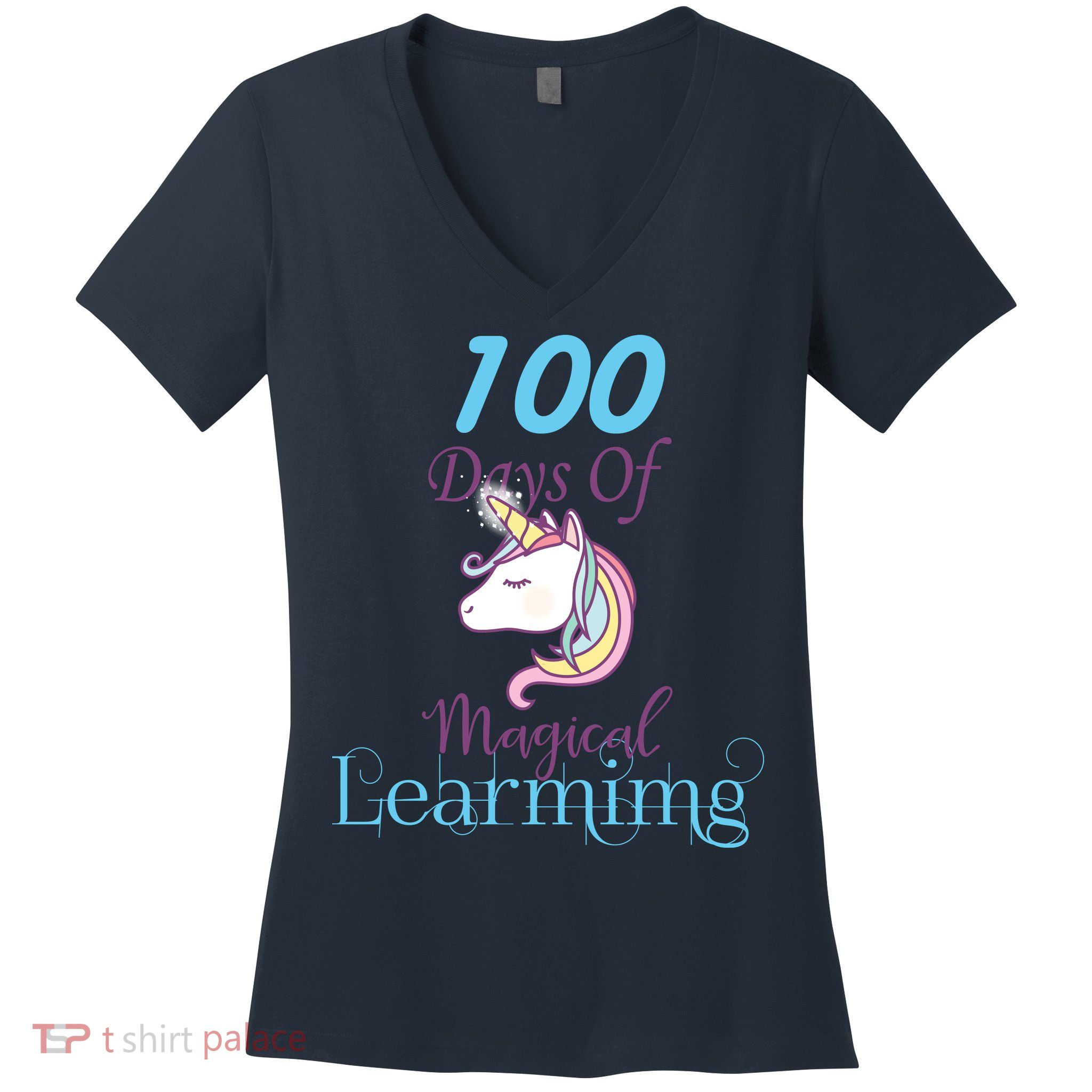 100 Days Of Magical Learning Women's V-Neck T-Shirt