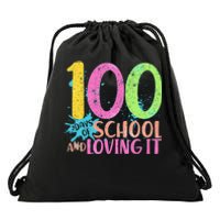 100 Days Of School And Loving It Drawstring Bag