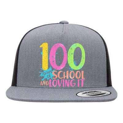 100 Days Of School And Loving It Flat Bill Trucker Hat