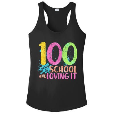 100 Days Of School And Loving It Ladies PosiCharge Competitor Racerback Tank