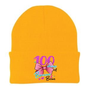 100 Days Of School Brains and Bows Knit Cap Winter Beanie