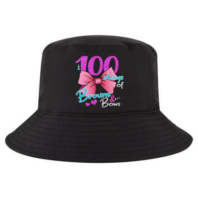 100 Days Of School Brains and Bows Cool Comfort Performance Bucket Hat