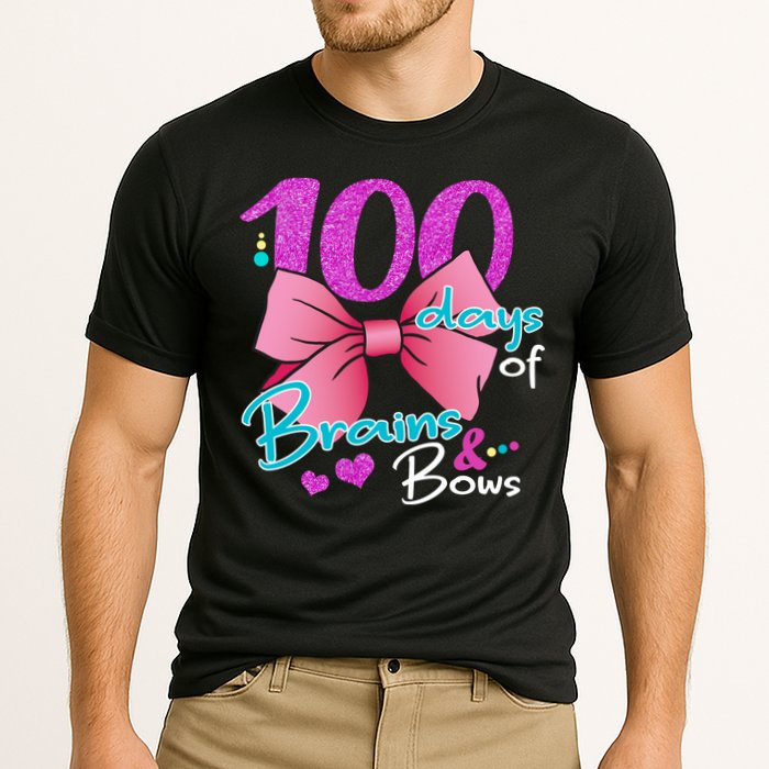 100 Days Of School Brains and Bows Performance Shirt