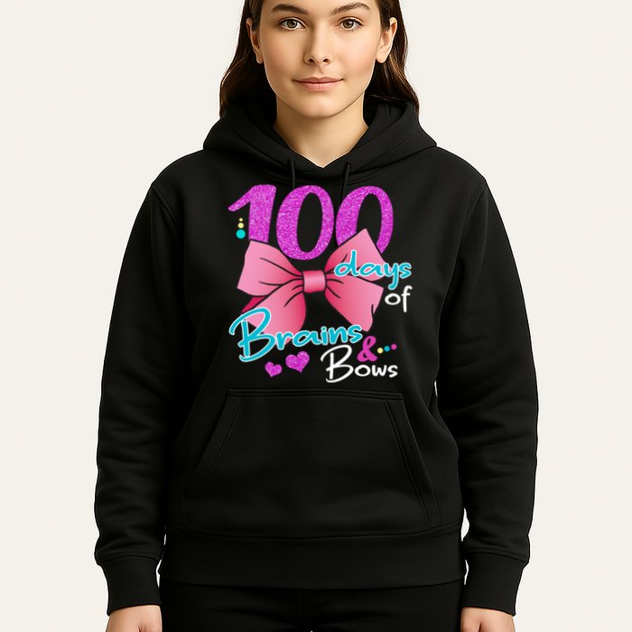 100 Days Of School Brains and Bows Hoodie