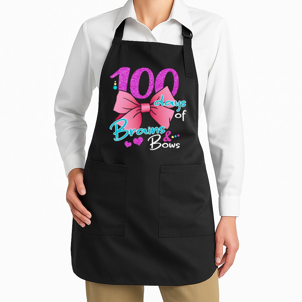 100 Days Of School Brains and Bows Apron