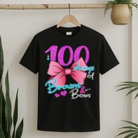 100 Days Of School Brains and Bows T-Shirt