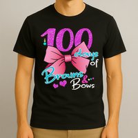 100 Days Of School Brains and Bows T-Shirt