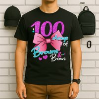 100 Days Of School Brains and Bows T-Shirt