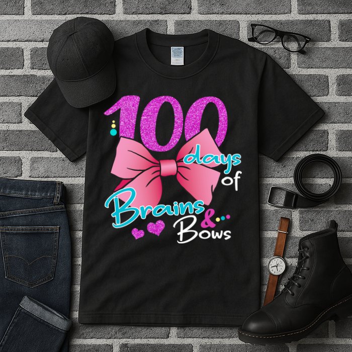 100 Days Of School Brains and Bows Tall T-Shirt