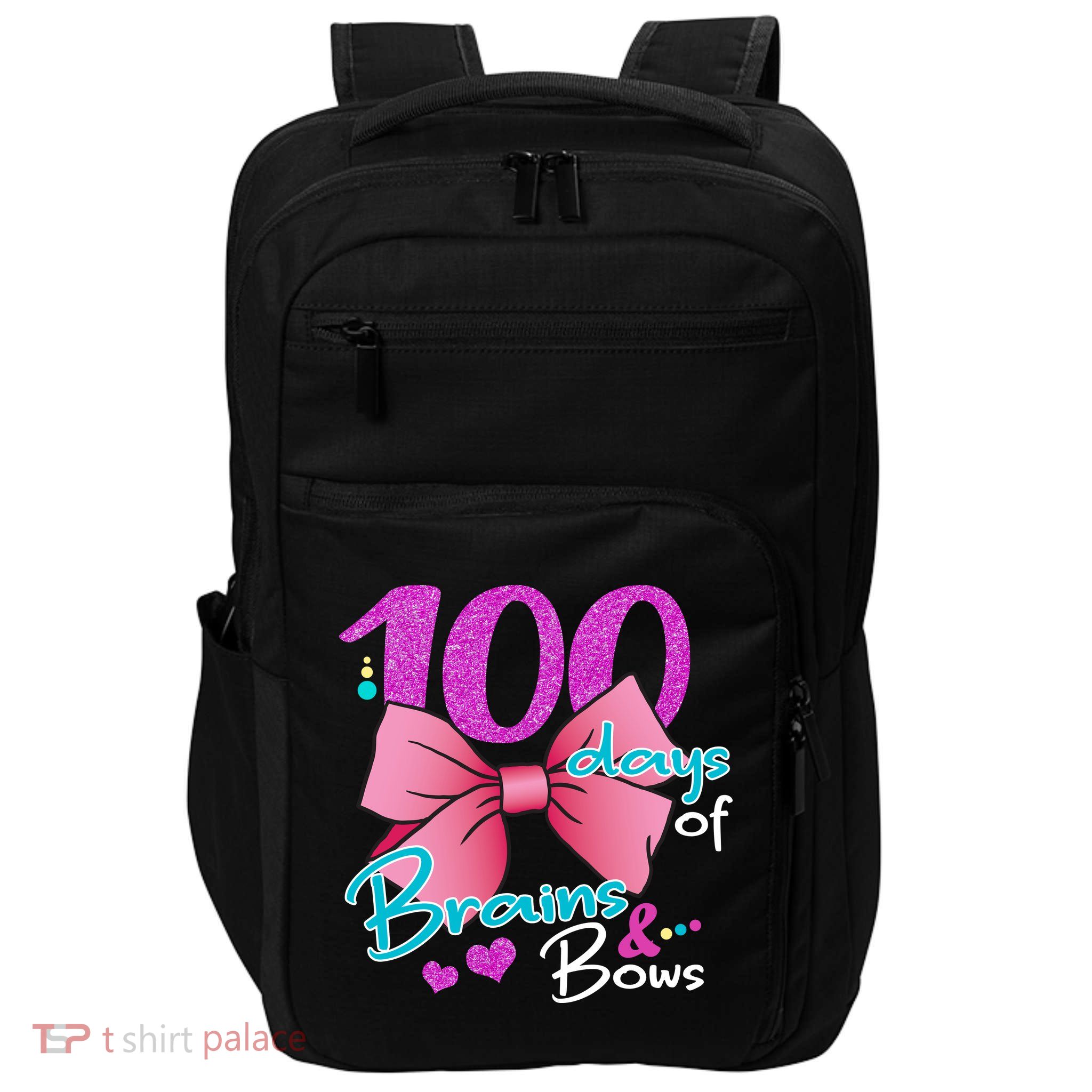 100 Days Of School Brains and Bows Impact Tech Backpack
