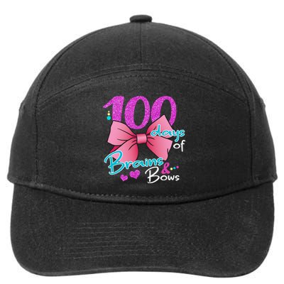 100 Days Of School Brains and Bows 7-Panel Snapback Hat