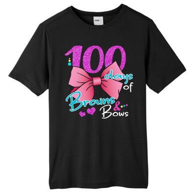 100 Days Of School Brains and Bows Tall Fusion ChromaSoft Performance T-Shirt