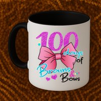 100 Days Of School Brains and Bows Mug