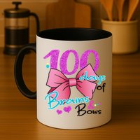 100 Days Of School Brains and Bows Mug