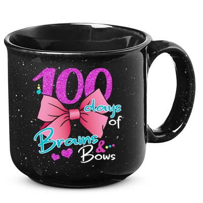 100 Days Of School Brains and Bows 15oz Campfire Ceramic Mug