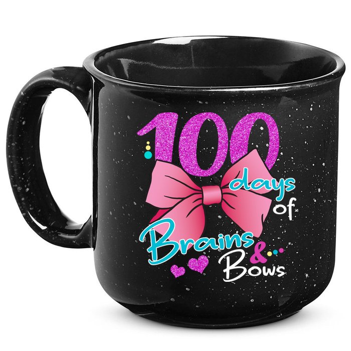 100 Days Of School Brains and Bows 15oz Campfire Ceramic Mug