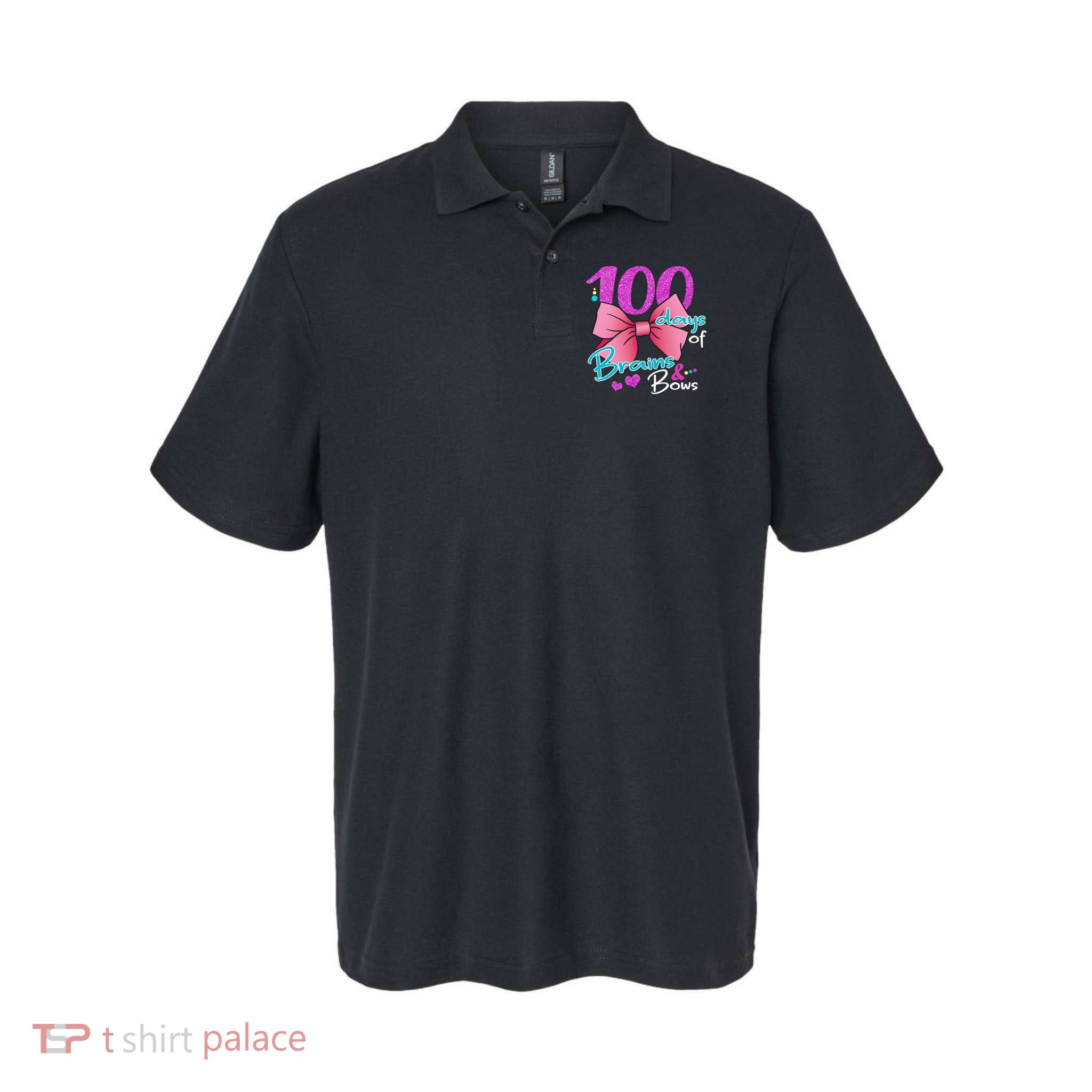 100 Days Of School Brains and Bows Polo