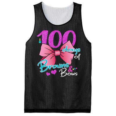 100 Days Of School Brains and Bows Mesh Reversible Basketball Jersey Tank