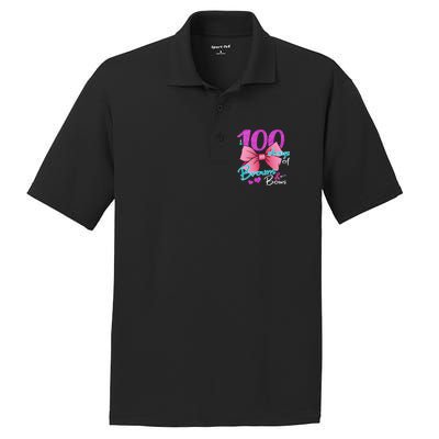 100 Days Of School Brains and Bows PosiCharge RacerMesh Polo