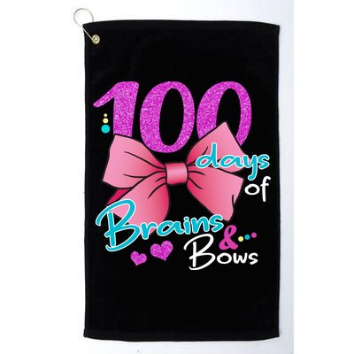 100 Days Of School Brains and Bows Golf Towel