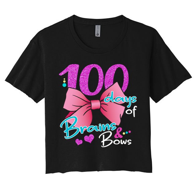 100 Days Of School Brains and Bows Crop Top