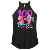 100 Days Of School Brains and Bows Women’s Perfect Tri Rocker Tank