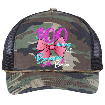 100 Days Of School Brains and Bows Retro Rope Trucker Hat Cap