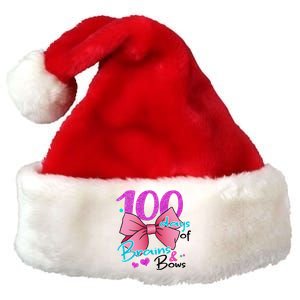 100 Days Of School Brains and Bows Premium Christmas Santa Hat