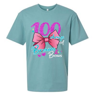 100 Days Of School Brains and Bows Sueded Cloud Jersey T-Shirt
