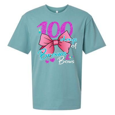 100 Days Of School Brains and Bows Sueded Cloud Jersey T-Shirt