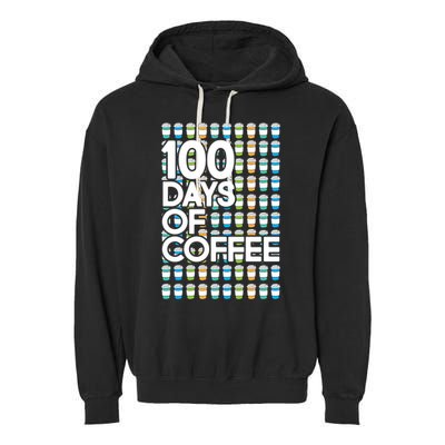 100 Days Of School (Coffee) Garment-Dyed Fleece Hoodie