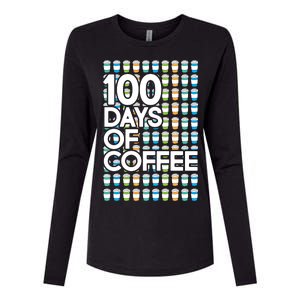 100 Days Of School (Coffee) Womens Cotton Relaxed Long Sleeve T-Shirt