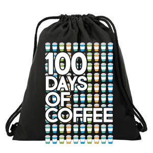 100 Days Of School (Coffee) Drawstring Bag