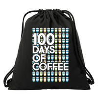 100 Days Of School (Coffee) Drawstring Bag