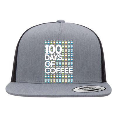 100 Days Of School (Coffee) Flat Bill Trucker Hat