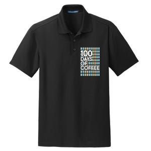 100 Days Of School (Coffee) Dry Zone Grid Polo