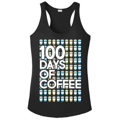 100 Days Of School (Coffee) Ladies PosiCharge Competitor Racerback Tank