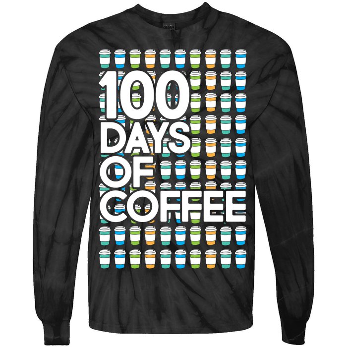 100 Days Of School (Coffee) Tie-Dye Long Sleeve Shirt