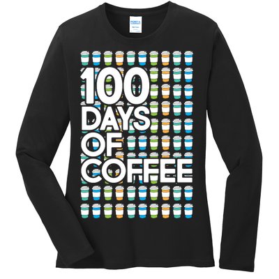 100 Days Of School (Coffee) Ladies Long Sleeve Shirt