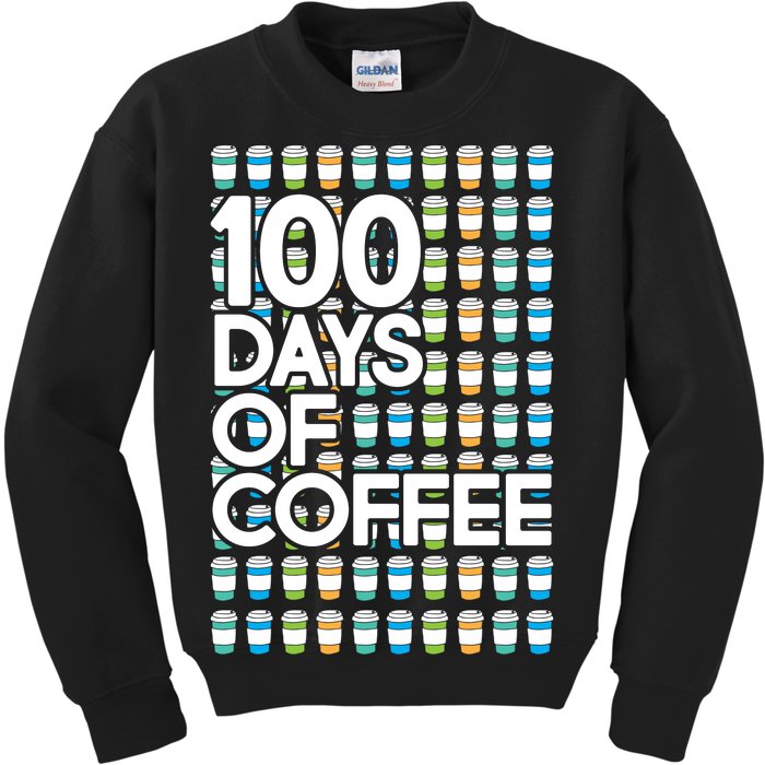 100 Days Of School (Coffee) Kids Sweatshirt