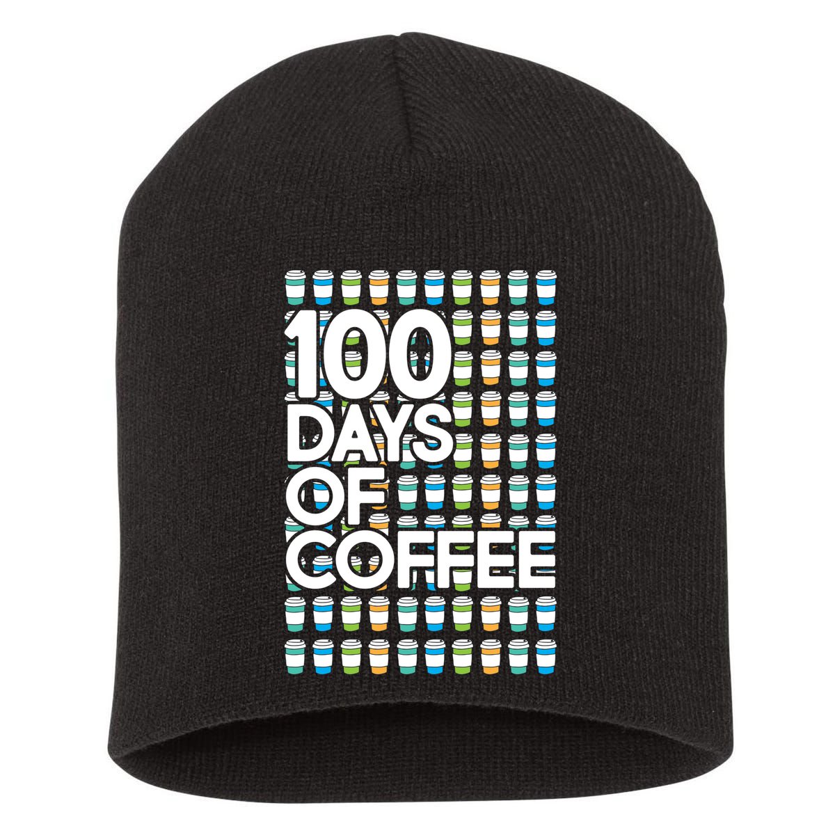 100 Days Of School (Coffee) Short Acrylic Beanie